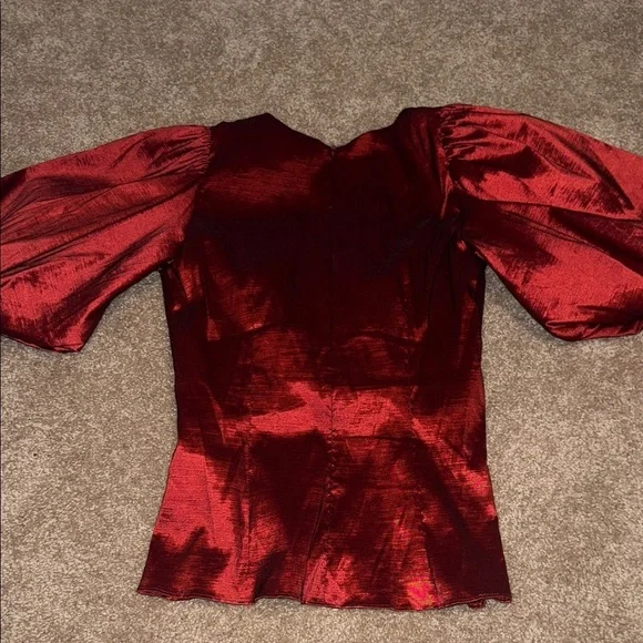 Amanda Uprichard Ruby Neveah Puff Sleeve Blouse XS. B8 - Picture 7 of 9